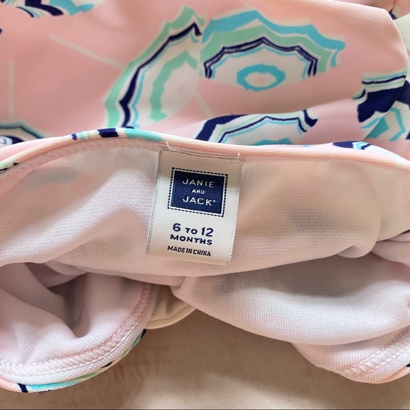 Janie and Jack Retro Pink Umbrella One Piece Swimsuit - Picture 10 of 10